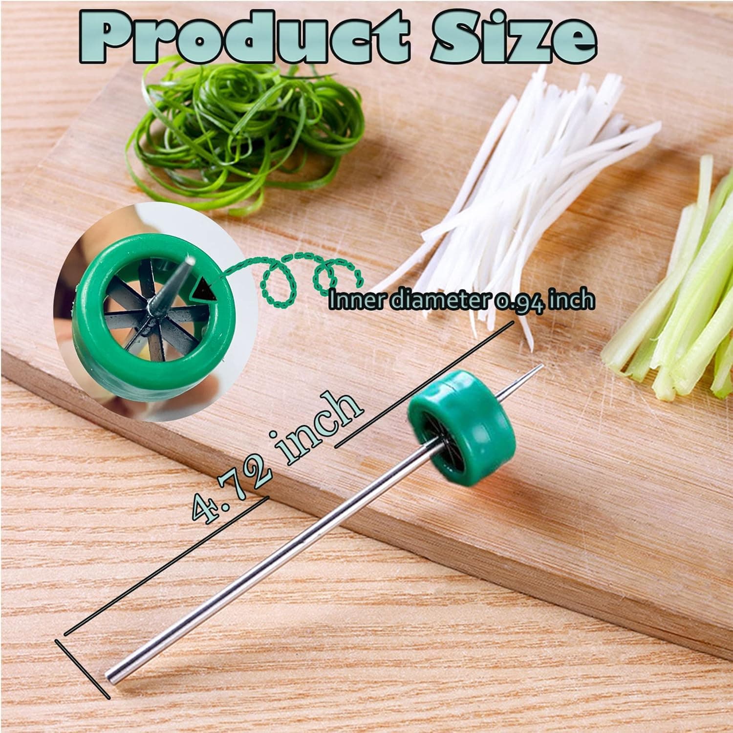 (২ পিছ) 3-in-1 Scallion Shredder & Peeler Kitchen Tool thumbnail 2