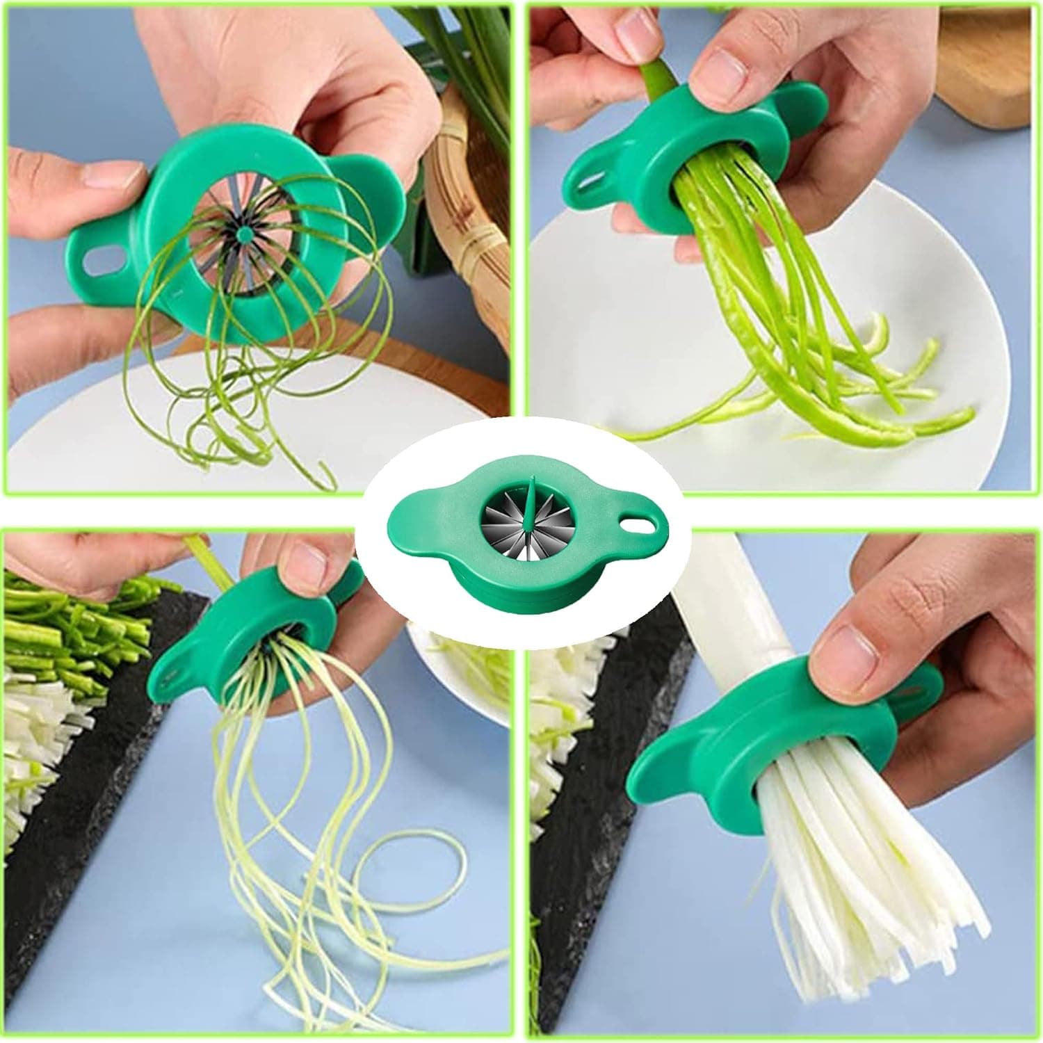 (২ পিছ) 3-in-1 Scallion Shredder & Peeler Kitchen Tool