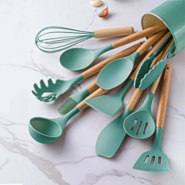 12 Pcs Cooking Tools Kitchen Cookware Set Silicone Utensils - Image 2