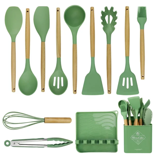 12 Pcs Cooking Tools Kitchen Cookware Set Silicone Utensils - Image 3